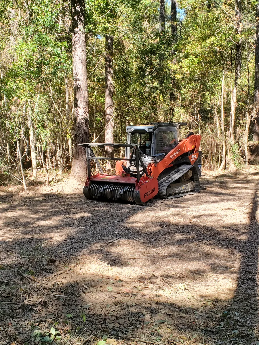 Our tracked mulcher working a cleared trail on a central Louisiana job